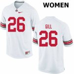 Women's Ohio State Buckeyes #26 Jaelen Gill White Nike NCAA College Football Jersey New IGL8444XY